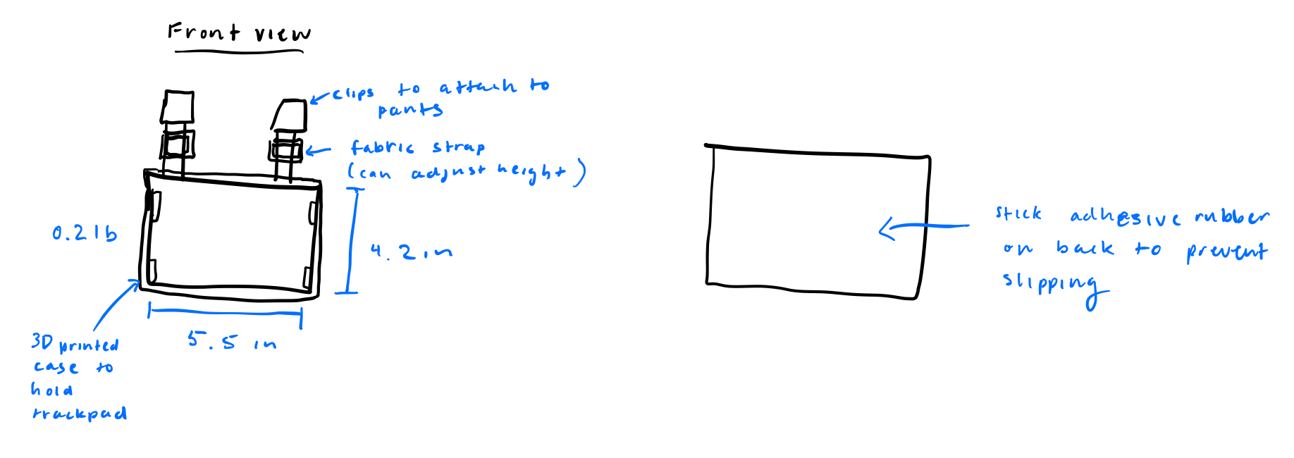 sketch of standing trackpad idea